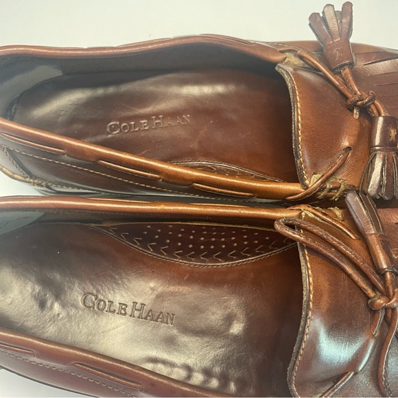 Cole Haan Men’s 12M Brown Leather Tassel Loafers PRELOVED - Picture 6 of 12